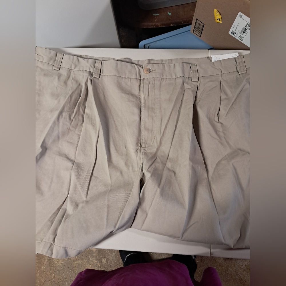 Beige Pleated Shorts